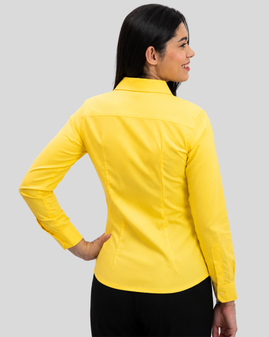 Camisa Manga Longa Amarela Feminina/Masculina - Imagem 2