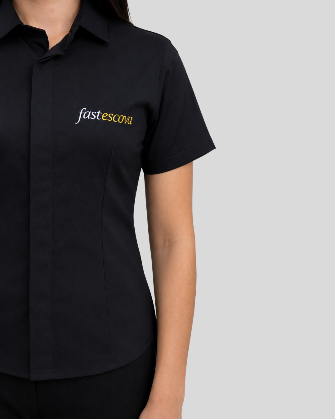 Camisa Manga Curta Preta Feminina/Masculina - Imagem 3