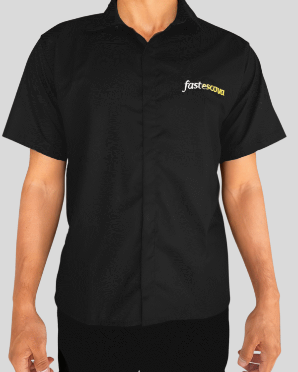 Camisa Manga Curta Preta Feminina/Masculina