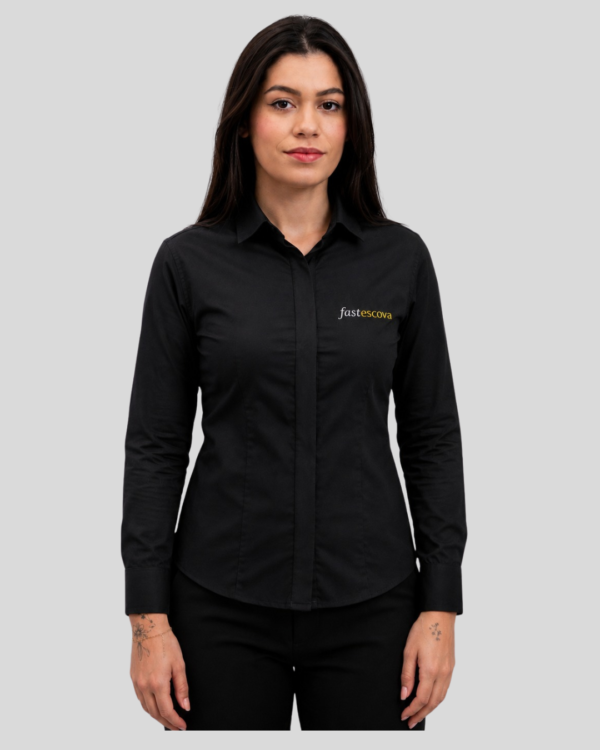 Camisa Manga Longa Preta Feminina/Masculina