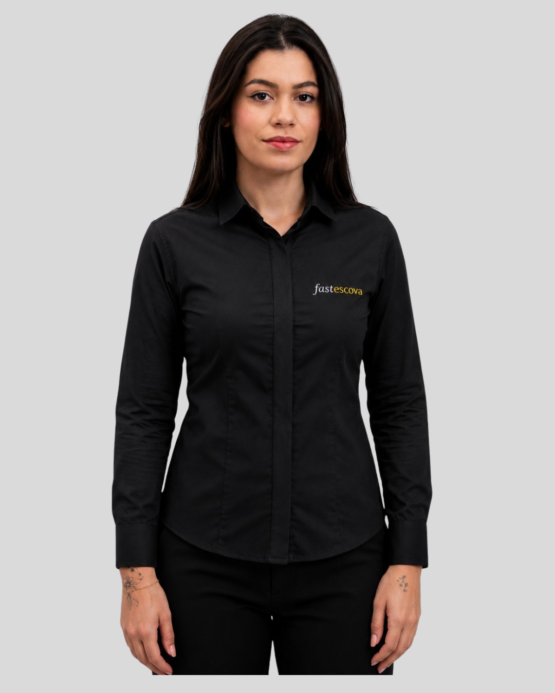 Camisa Manga Longa Preta Feminina/Masculina