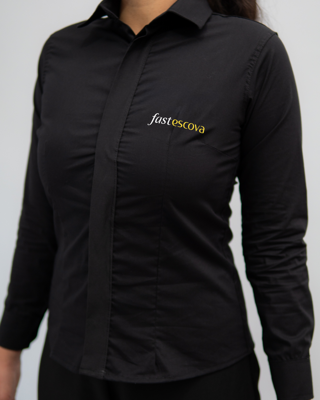 Camisa Manga Longa Preta Feminina/Masculina - Imagem 3