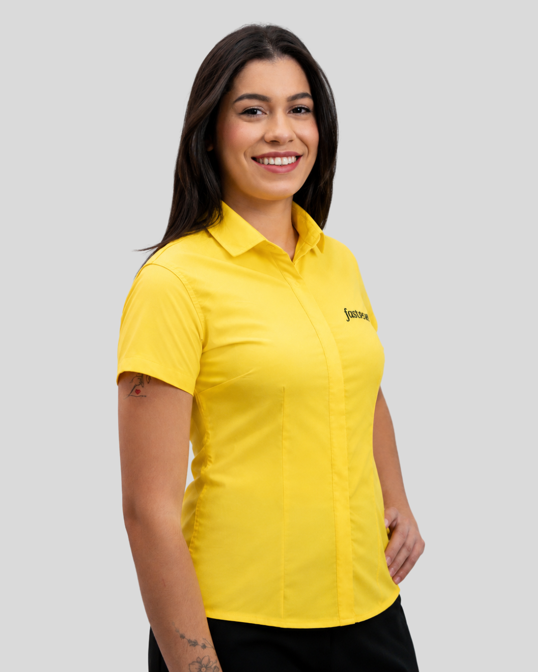 Camisa Manga Curta Amarela Feminina/Masculina - Imagem 4
