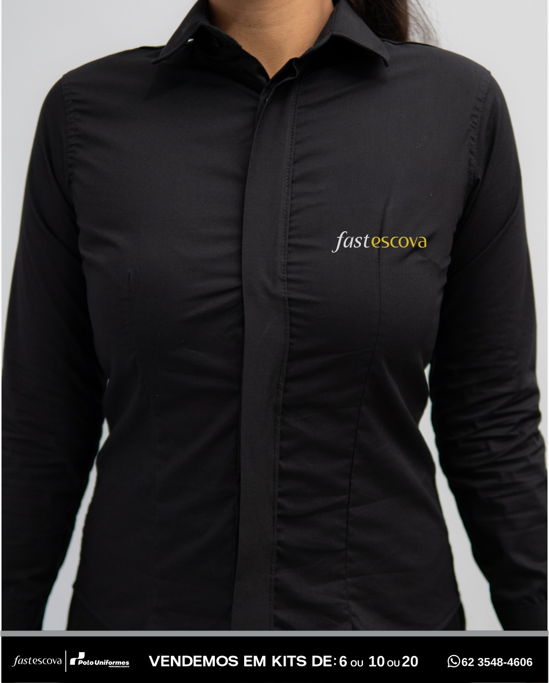 Camisa Manga Longa Preta