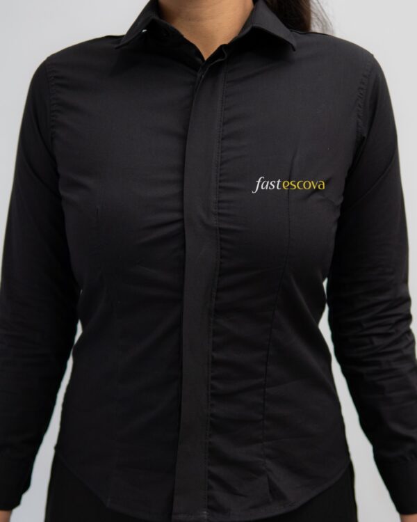 Camisa Manga Longa Preta Feminina/Masculina