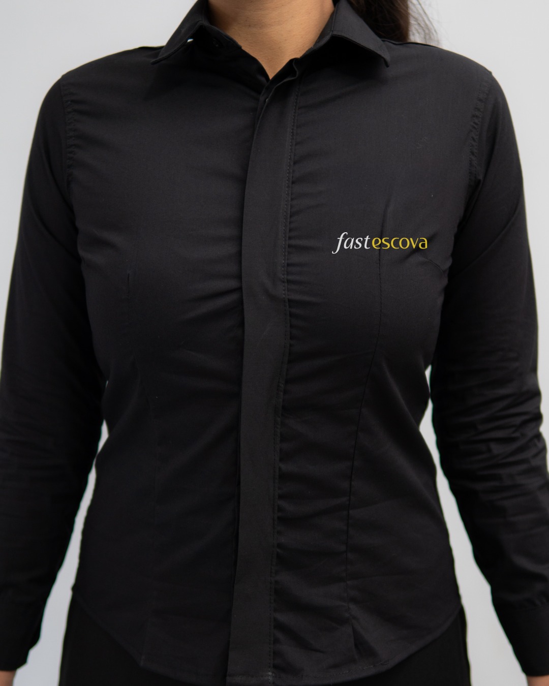 Camisa Manga Longa Preta Feminina/Masculina